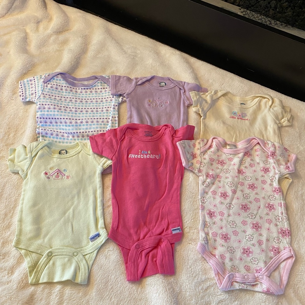 Baby Girl Onesie Bundle, Size NB-3M